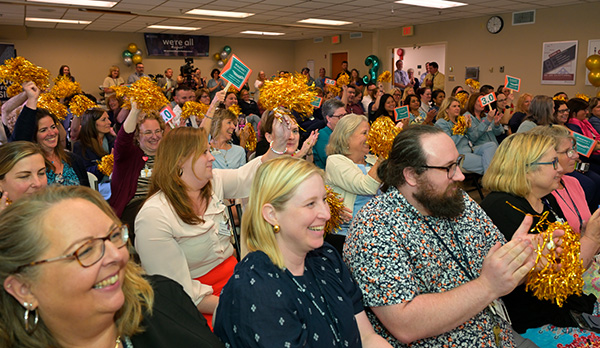 Chester County Hospital Staff celebrate the announcement of their third Magnet redesignation.